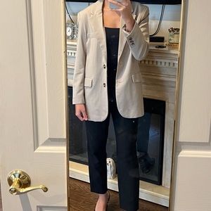 Brand: Bershka, Size: X-small, Color: Beige, Model Height: 5’5”